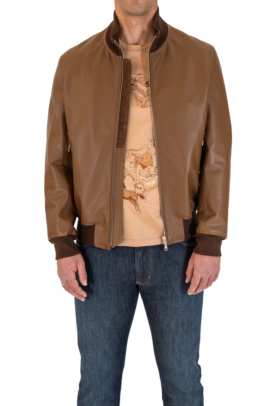 CORTIGIANI LEATHER JACKET
