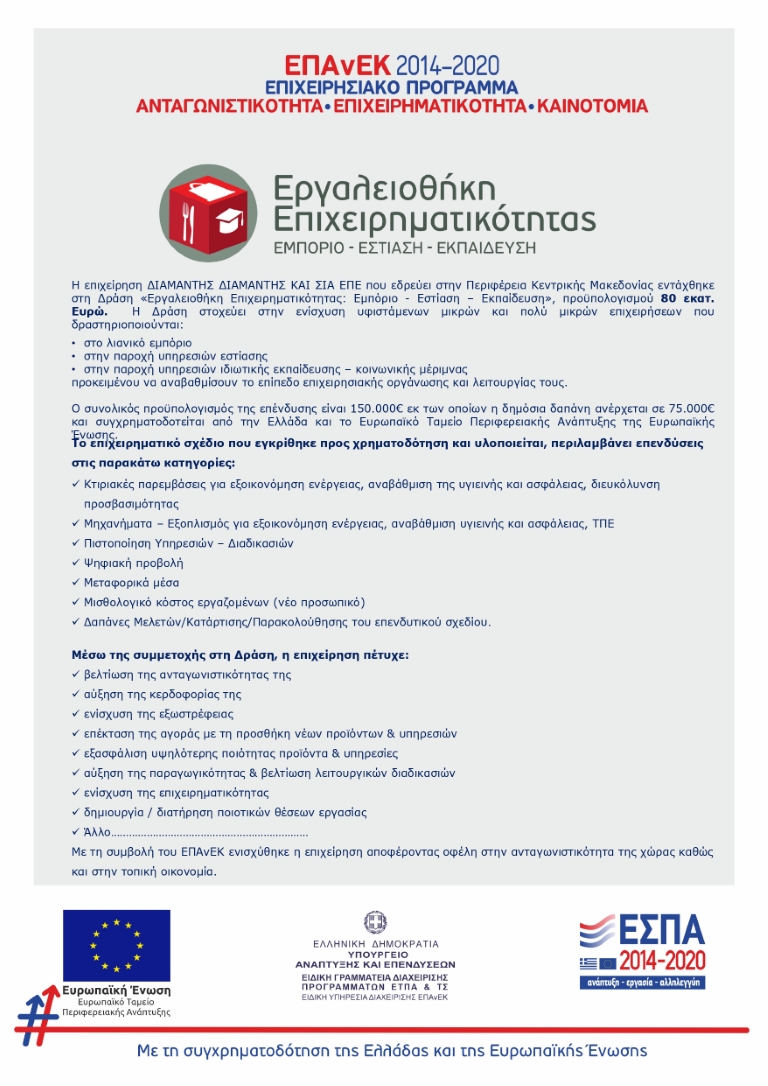ΕΠΑνΕΚ 2014-2020 - Επιχειρησιακό Πρόγραμμα: Ανταγωνιστικότητα, Επιχειρηματικότητα, Καινοτομία